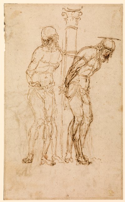 Studie pro Krista u sloupu (recto), c.1460-65 (pero a inkoust na papíře) [viz také 5934516] od Andrea Mantegna