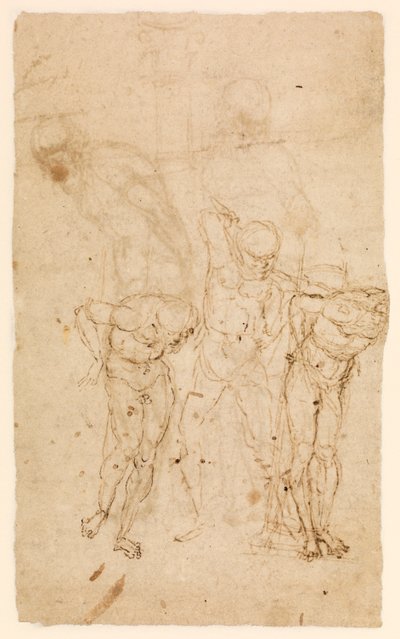 Studie pro Krista u sloupu (verso), c.1460-65 (pero a inkoust na papíře) [viz také 5934515] od Andrea Mantegna