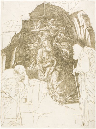 Klanění tří králů (Virgin of the Grotto) od Andrea Mantegna