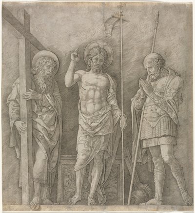 Vzkříšený Kristus mezi svatým Ondřejem a Longinem od Andrea Mantegna