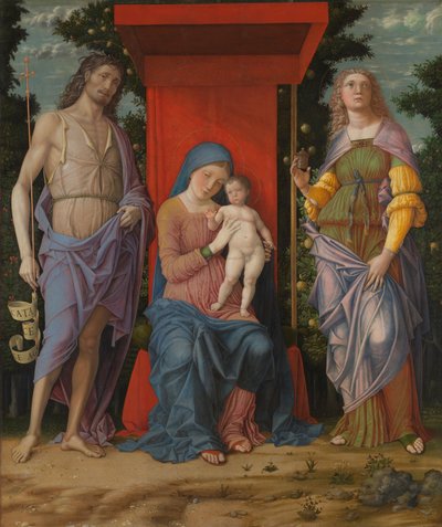 Panna Maria s dítětem a světci od Andrea Mantegna