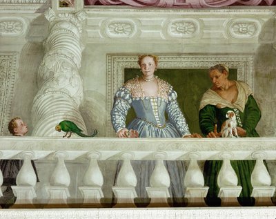 Dáma u zábradlí (freska) od Andrea Palladio