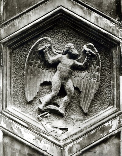 Daedalus, dekorativní reliéf z Campanile, Florencie, kolem 1348-50 (mramor) (č/b foto) (viz také 103681) od Andrea Pisano