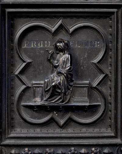 Prudence, panel H jižních dveří baptisteria San Giovanni, 1336 (bronz) od Andrea Pisano