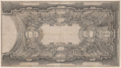 Iluzionistická architektura pro Vault San Ignazio od Andrea Pozzo