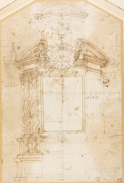 Náčrt oltáře svatého Bartoloměje od Andrea Pozzo