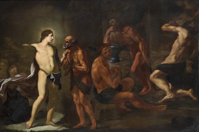 Apollo v kovárně Vulcan od Andrea Sacchi