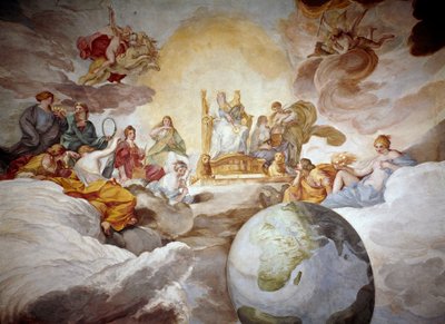 Alegorie božského poznání. Freska od Andrea Sacchi (1599-1661) 1629-1633 Palazzo Barberini, Národní galerie antického umění Řím od Andrea Sacchi