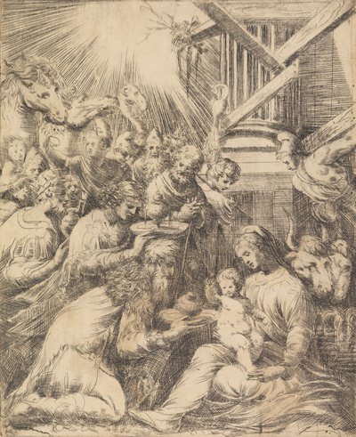 Klanění tří králů, ca. 1553-60. od Andrea Schiavone