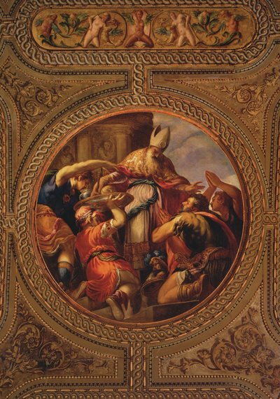 Alegorie kněžství, ze stropu knihovny, 1556 od Andrea Schiavone