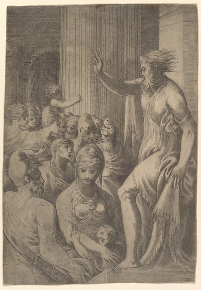 Svatý Pavel káže v Aténách, ca. 1548-53. od Andrea Schiavone