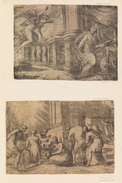 Zvěstování, Klanění pastýřů, po ca. 1552. od Andrea Schiavone