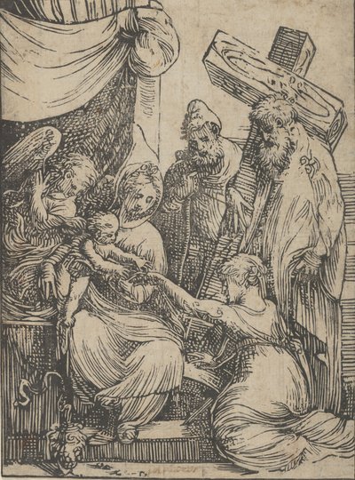 Svatba svaté Kateřiny, 1550-60. od Andrea Schiavone