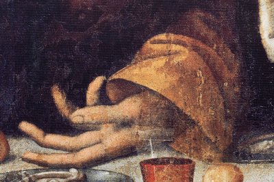 Opatství (Tongerlo Abbey). Malba. Poslední večeře. 1506-1507. Detail (malba) od Andrea Solario