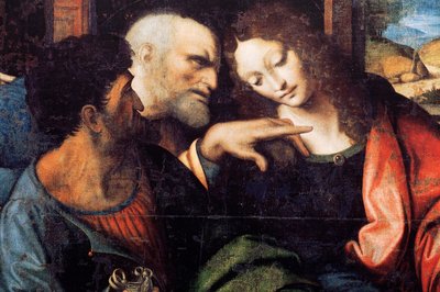 Opatství (Tongerlo Abbey). Malba. Poslední večeře. 1506-1507. Detail (malba) od Andrea Solario