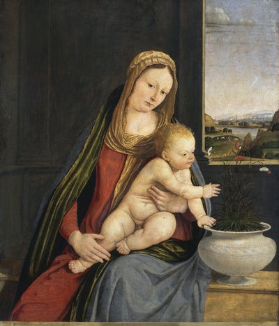 Madonna z Karafiátů, kolem roku 1495 (olej a tempera na palubě) od Andrea Solario