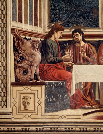 Poslední večeře, detail Filipa a Matouše (Fresco od Andrea del Castagno