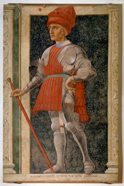 Portrét Farinaty degli Uberti, italského aristokrata a vojevůdce (čerstvý od Andrea del Castagno