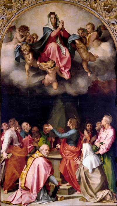 Obraz Nanebevzetí Passeriniho od Andrea del Sarto (1486-1531) 1522 Rozměr.379x222 cm Florencie, Palazzo Pitti od Andrea del Sarto