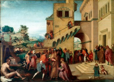 Historie Josefa, syna Jákoba: „“ Josef vykládá faraonovy sny““ Malba na dřevě od Andrea del Sarto (1486-1530) 1515-1517 Rozm. 98x135 cm Florencie, Palazzo Pitti, Galleria Palatina od Andrea del Sarto