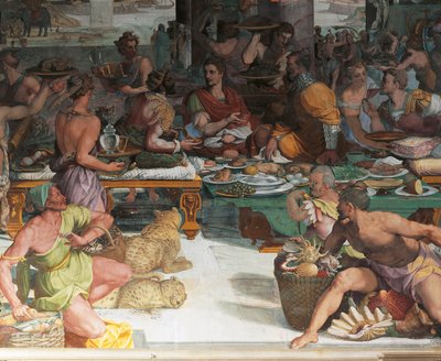 Julius Caesar přijímá egyptskou daň (freska) od Andrea del Sarto