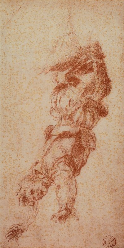 Mužská postava; kresba Andrea del Sarto. Gabinetto dei Disegni e delle Stampe, Galerie Uffizi, Florencie od Andrea del Sarto