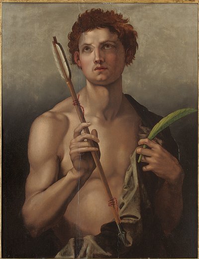 Svatý Sebastian se šípem v pravé ruce a mučednickou dlaní v levé od Andrea del Sarto