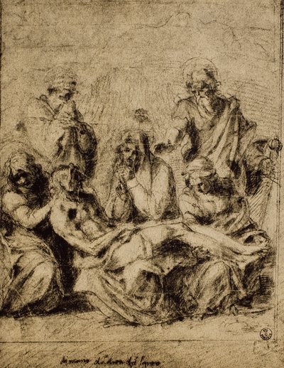 Studie k výpovědi, kresba Andrea del Sarto. Gabinetto dei Disegni e delle Stampe, Galerie Uffizi, Florencie od Andrea del Sarto