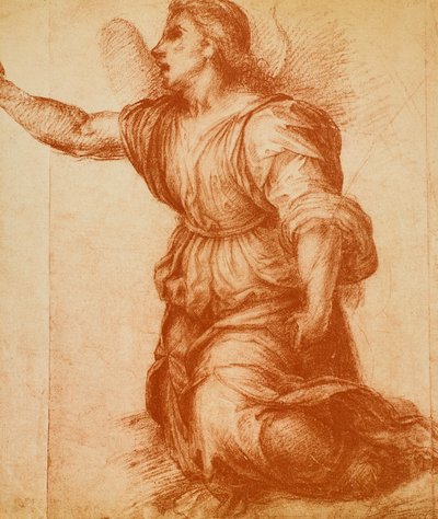 Studie anděla, kresba Andrea del Sarto pro Zvěstování, nyní umístěná v Galerii Palatina. Gabinetto dei Disegni e delle Stampe, Galerie Uffizi, Florencie od Andrea del Sarto