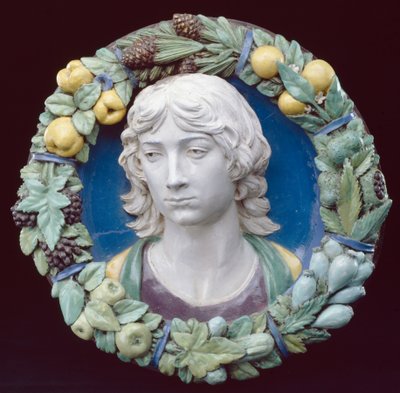 Hlava mládeže (smaltovaná terakota) od Andrea Della Robbia