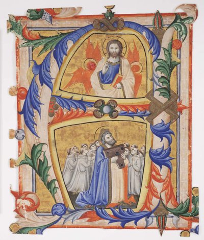 Kristus se zjevuje Davidovi a skupině kamaldulských mnichů, 1390-1410 od Andrea di Bartolo