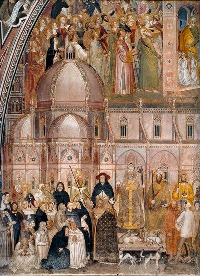 Triumph of the Church, Church Militant and Triumphant Alternativní názvy:  Alegorie činné a vítězné církve a dominikánský řád. od Andrea di Bonaiuto
