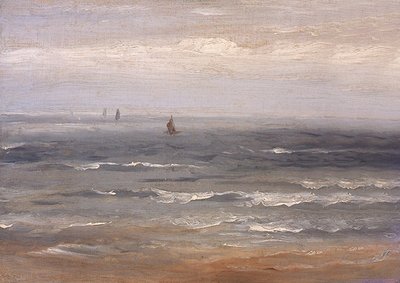 Severní moře (olej na plátně položeném na kartě) od Andreas Achenbach