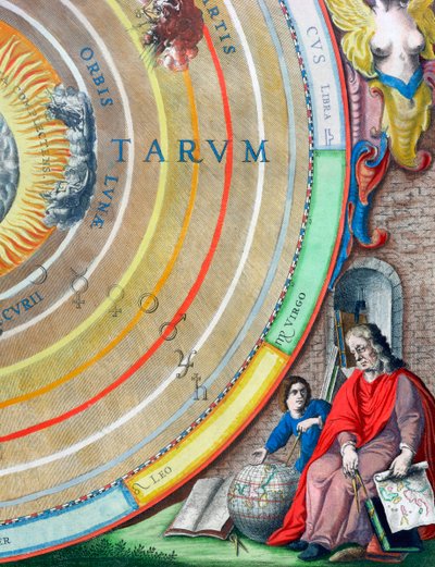 Astronom, detail z mapy planet, 1660-1661 od Andreas Cellarius