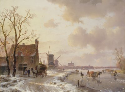 Zimní scéna od Andreas Schelfhout