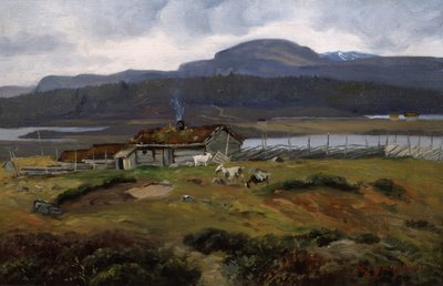 Pastviny s kozami od Andreas Singdahlsen