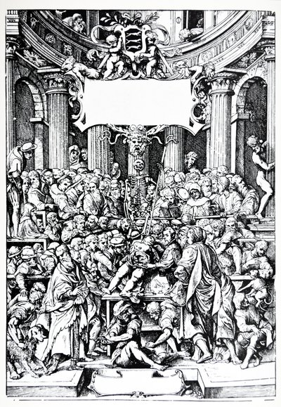 Talíře ze ztělesnění De Humani Corporis Fabrica od Andreas Vesalius