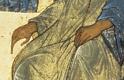 Detail Nejsvětější Trojice od Andrei Rublev