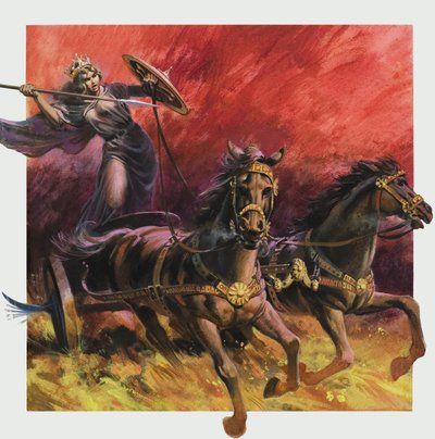 Královna Boadicea (asi 60 n. l.) (kvaš na papíře) od Andrew Howat