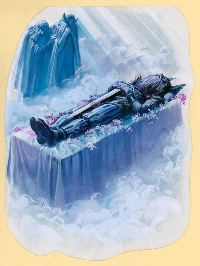 Scéna z Beowulfa (kvaš na papíře) od Andrew Howat