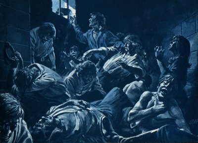 Černá díra v Kalkatě (litografie) od Andrew Howat