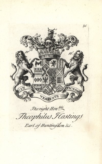 Erb a erb ctihodného Theophila Hastingse, 9. hraběte z Huntingdonu od Andrew Johnston