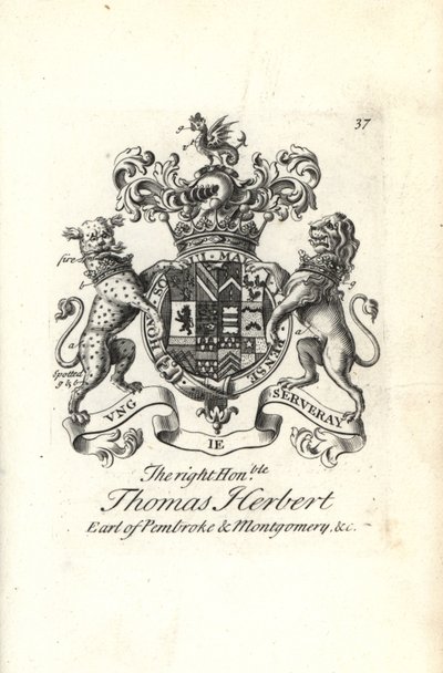 Erb a erb ctihodného Thomase Herberta, 8. hraběte z Pembroke a Montgomery od Andrew Johnston