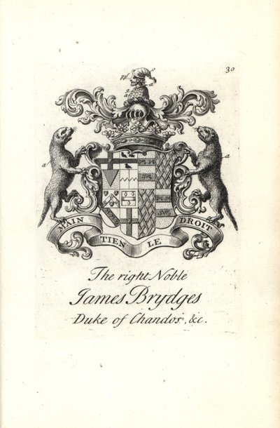 Erb a erb pravého šlechtice Jamese Brydgese, vévody z Chandosu od Andrew Johnston