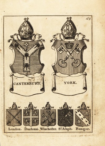 Erb biskupů z Canterbury, York, Londýn, Durham, Winchester, St od Andrew Johnston