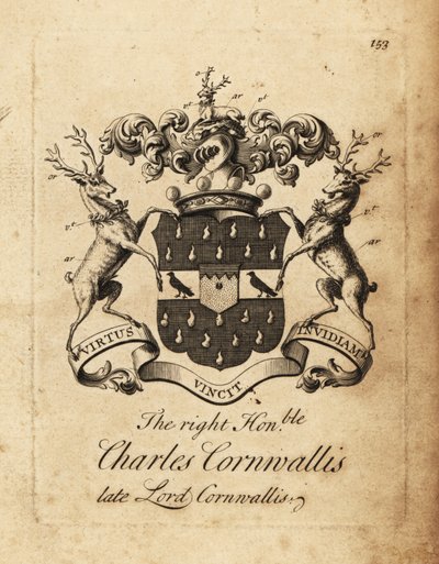 Erb pravého ctihodného Charlese Cornwallise, lorda Cornwallise, 4. barona Cornwallise od Andrew Johnston