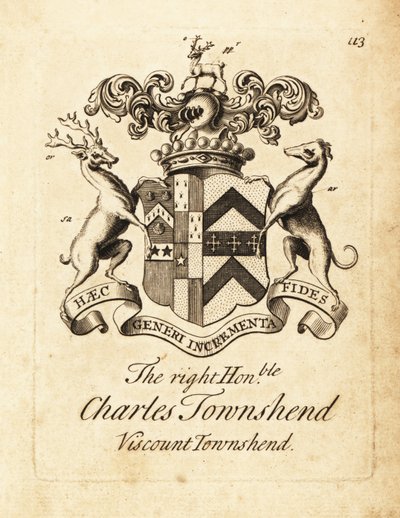 Erb pravého ctihodného Charlese Townshenda, 2. vikomta Townshenda od Andrew Johnston