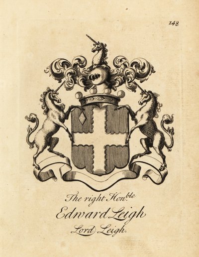 Erb Pravého ctihodného Edwarda Leigha, lorda Leigha, 3. barona Leigha od Andrew Johnston