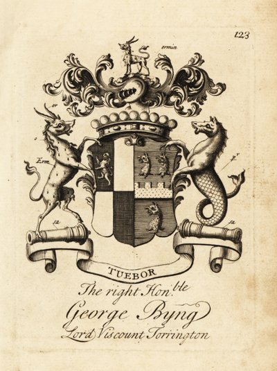 Erb ctihodného George Bynga, lorda 1. vikomta Torringtona, od Andrew Johnston