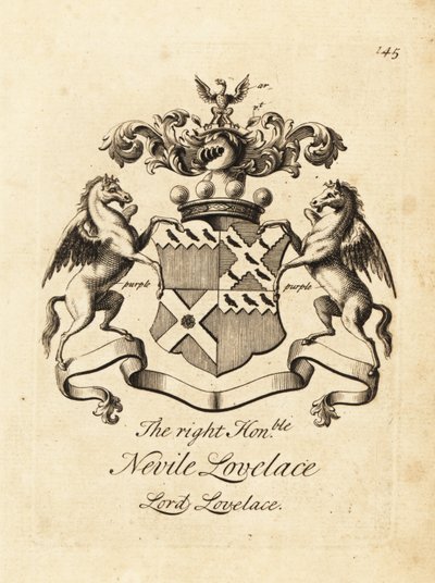 Erb pravého ctihodného Nevila Lovelace, lorda Lovelace, 6. barona Lovelace od Andrew Johnston